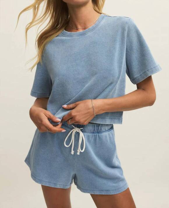 Z SUPPLY Tops - NEW Z SUPPLY curran knit denim cropped sweatshirt in ocean air indigo